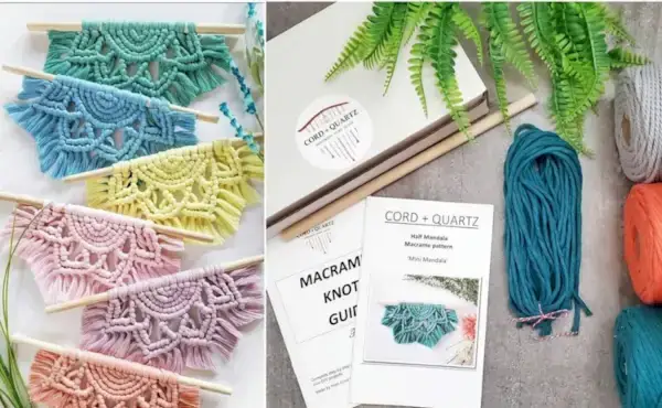 10 Best Macrame DIY KITS for Beginners - Favorite Etsy Picks - Macrame Half Mandala DIY Kit for Beginners