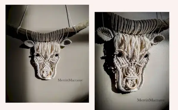 Monthly Macrame Challenge April Macrame Cow Miss Moo 2