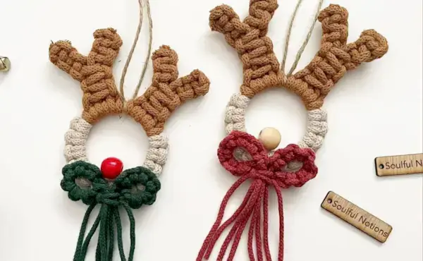 Défi mensuel en macramé de novembre – Tutoriel bricolage sur le renne en macramé par Soulful Notions