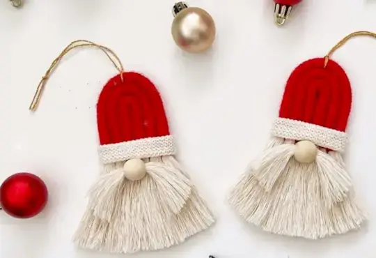 Macrame Santa Ornament Tutorial  Mimi & basket Monthly Macrame Challenge November 2023