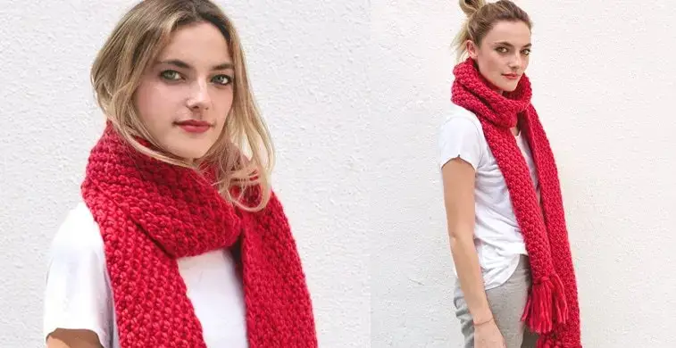 moss stitch scarf knitting pattern