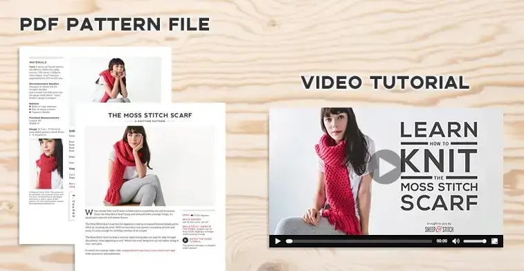 Vzor pletenia šálu Moss Stitch