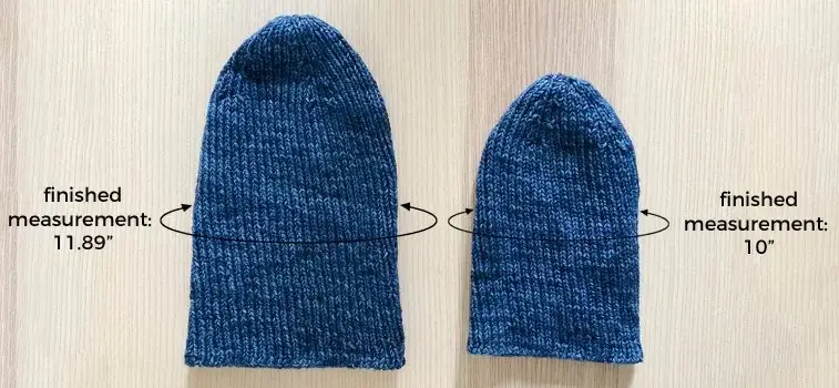 rib hat knitting pattern size measurements