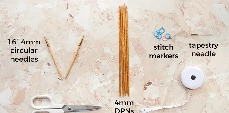 rib hat knitting materials