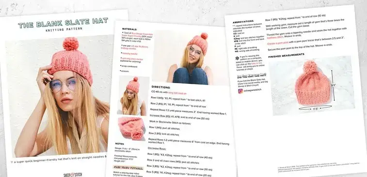 free knitting pattern knit hat