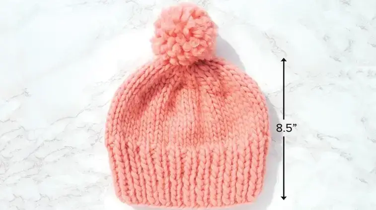 how to knit a hat finished measurements