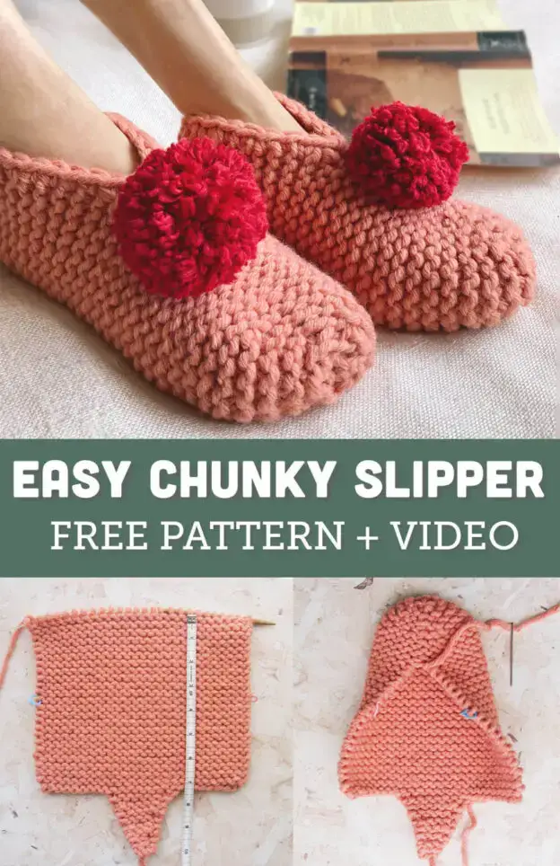 slipper knitting pattern pinterest