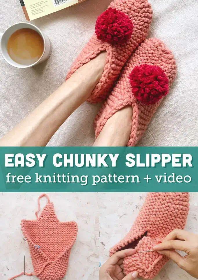 slipper knitting pattern pinterest
