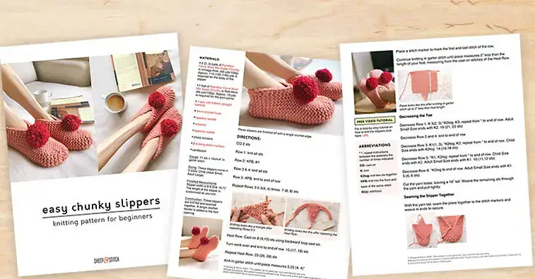 free chunky slipper knitting pattern