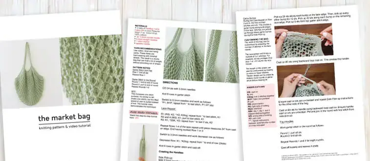 market bag free knitting pattern