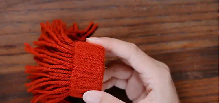 wrapping yarn to make a gnome