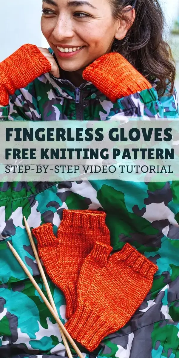 girl wearing fingerless mittens