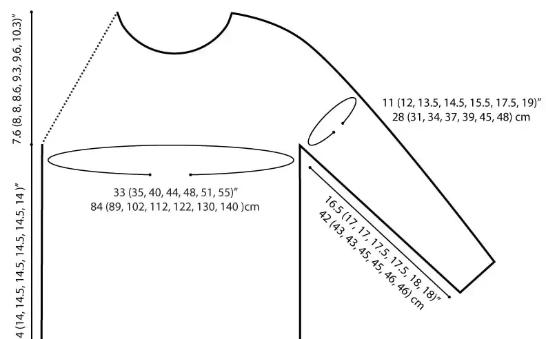 everyday raglan sizing finished measurements
