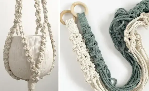 10 egyszerű, modern makrém akasztós oktatóanyag kezdőknek