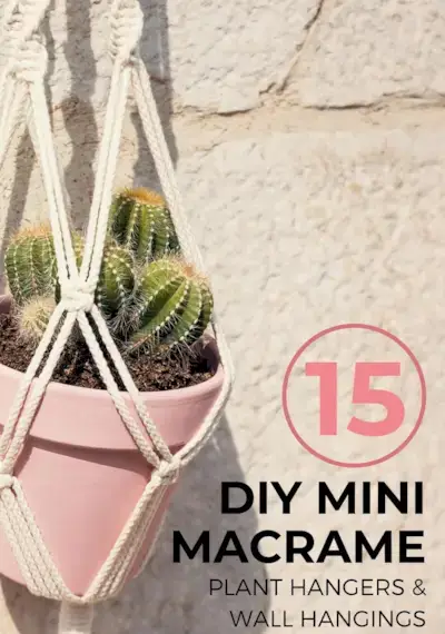 15 mini colgadores de plantas de macramé fáciles de hacer
