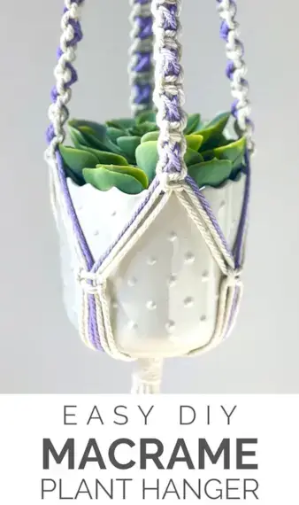 Super Easy DIY Macrame Plant Hanger for Beginners - X-Knot Plant Hanger Tutorial Pattern
