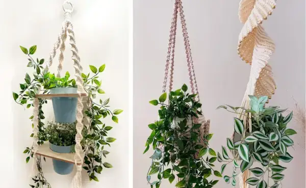 21 modèles de cintres pour plantes en macramé faciles à bricoler pour les débutants