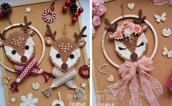Macrame Reindeer Pattern - Learn How to Make The Beautiful Macrame Reindeer by Poly Tusal