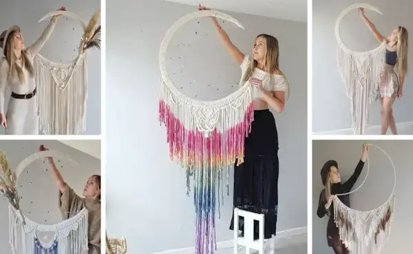 Zistite, ako vyrobiť krásne lapače snov Macrame Moon pomocou Vanir Creations