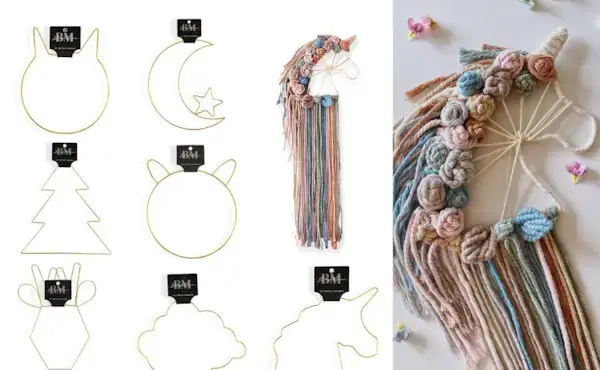 Easy DIY Macrame Unicorn Tutorial by Bochiknot - Unicorn Metal Frame