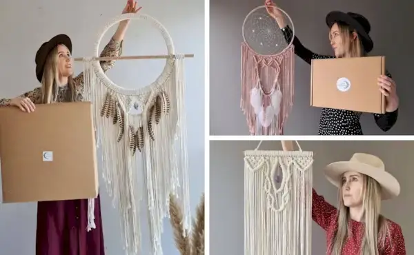 8 krásných bezplatných vzorů Boho Macrame s DIY sadou od Vanir Creations
