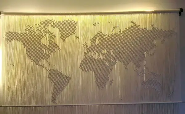 Macrame World Map Wall Hanging Tutorial by Boho Art XL