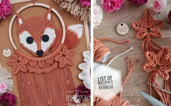 Poly Tusal DIY Fox Tutorial - Macrame PDF Fox Tutorial by Poly Tusal Handmade