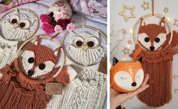 เรียนรู้วิธีสร้าง Macrame Fox อันงดงามโดย Poly Tusal Handmade – บทช่วยสอน Macrame Fox